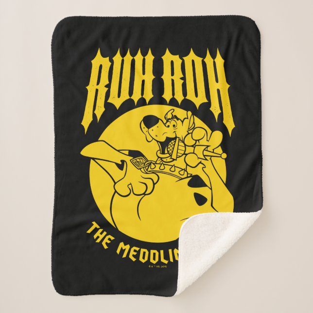 Cobertor Sherpa Ruh Roh Scooby-Doo Ícone De Crianças Meditantes (Frente)