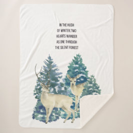 Cobertor Sherpa Rustic Christmas Snowy Forest Deer Decor For Home