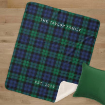 Rustic Green Blue Watch Xadrez Family Name