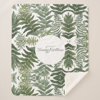 Cobertor Sherpa Sage Green Floral Elegante