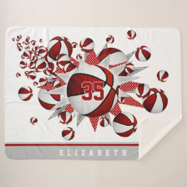 Cobertor Sherpa Sala de esportes para raparigas decorar bolas de b