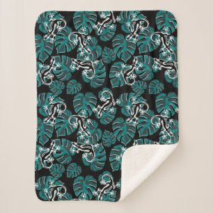 Cobertor Sherpa Salamander e Green Leaf Pattern