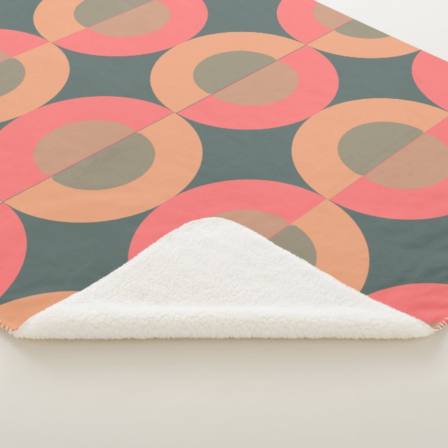 Cobertor Sherpa Salmão Moderno do Século médio e Oliva (3/4)