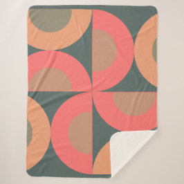 Cobertor Sherpa Salmão Moderno do Século médio e Oliva
