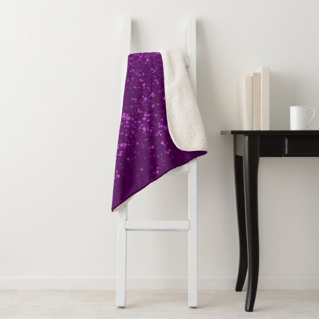 Cobertor Sherpa Salpico Monocromático Roxo Real (In Situ)