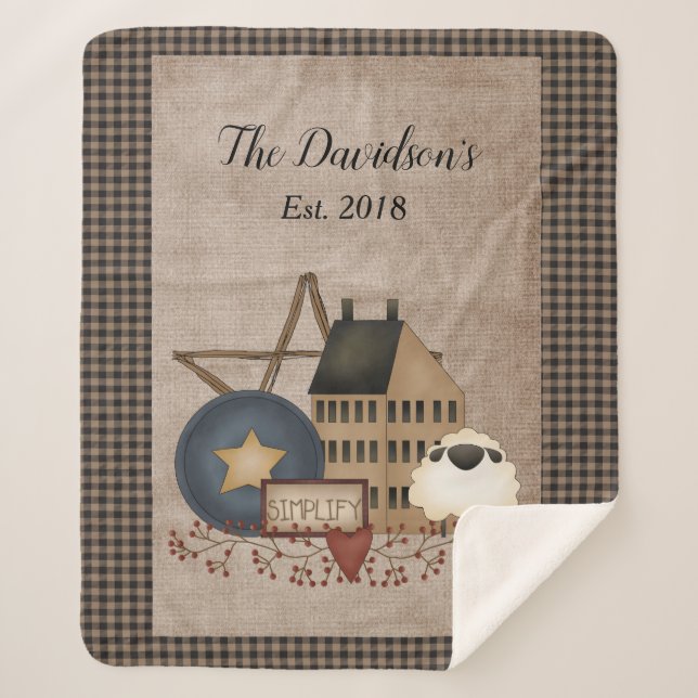 Cobertor Sherpa Saltbox Amarelo - Simplificar País Primitivo (Frente)