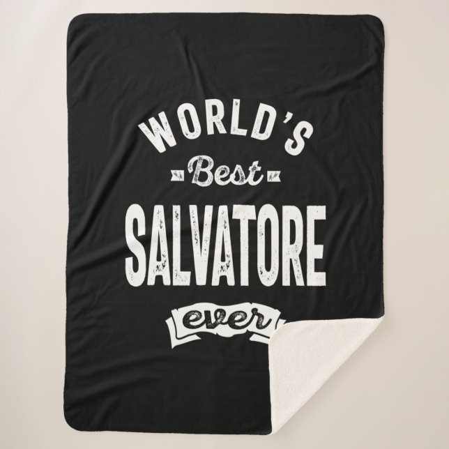 Cobertor Sherpa Salvatore Nome Personalizado Aniversário (Frente)