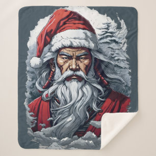 Cobertor Sherpa Samurai Santa Claus em Greve