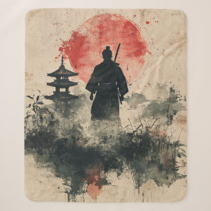Cobertor Sherpa Samurai Silencioso Floresta Carmesim (3)
