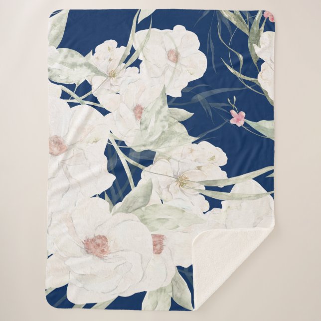 Cobertor Sherpa Sangue selvagem I Sherpa Blanket - Florais (Frente)