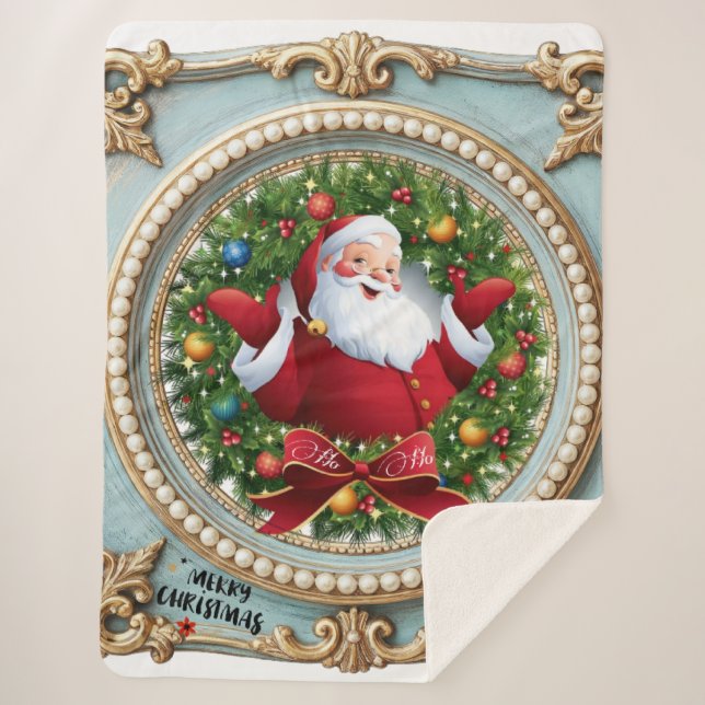 Cobertor Sherpa Santa Christmas  (Frente)