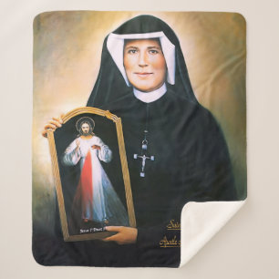 Cobertor Sherpa Santa Faustina, Divina Misericórdia