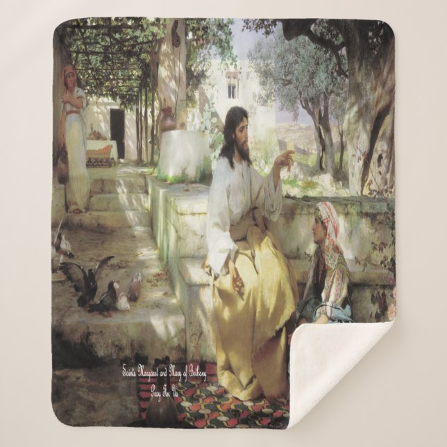 Cobertor Sherpa Santos Martha e Mary da Bethany (Frente)