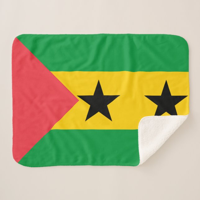 Cobertor Sherpa Sao Tome and Principe Flag (Frente (Horizontal))