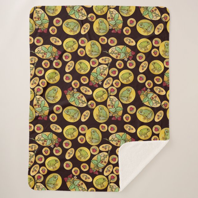 Cobertor Sherpa Sapos de morango para sempre (Frente)