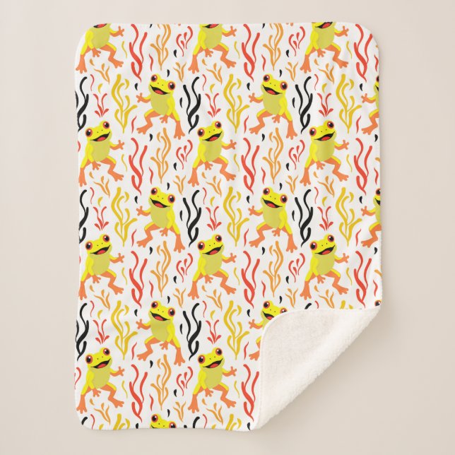 Cobertor Sherpa Sapos Reproduzíveis (Frente)