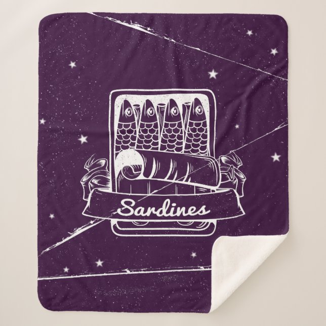 Cobertor Sherpa Sardinhas em lata em estado de tensão (Frente)