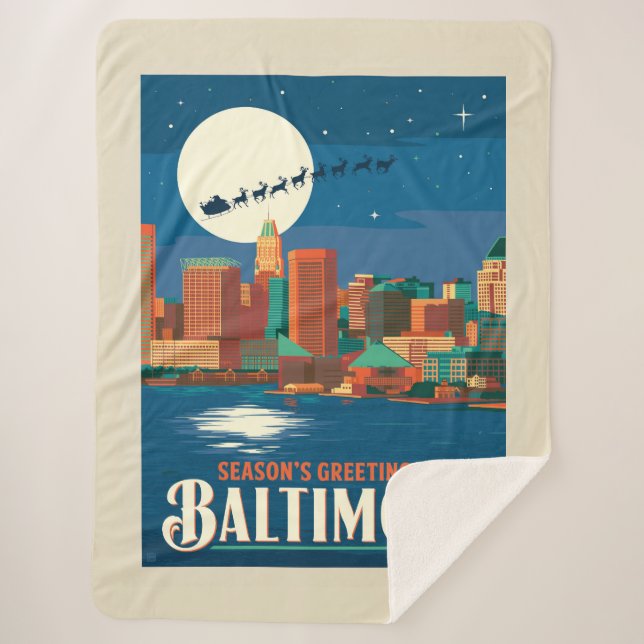 Cobertor Sherpa Saudações de Baltimore (Frente)