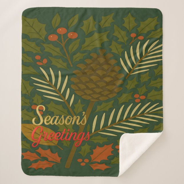 Cobertor Sherpa Saudações do outono e do inverno (Frente)