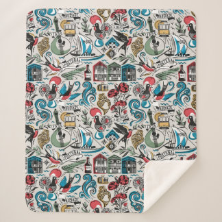 Cobertor Sherpa Saudade // motivos populares de Portugal