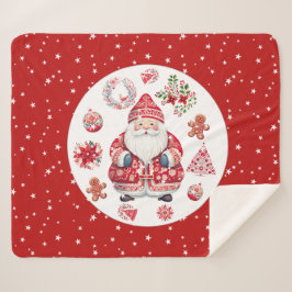 Cobertor Sherpa Scandinávia Santa Claus Red Medium