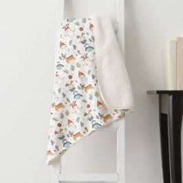 Cobertor Sherpa Scandinavian Christmas Nordic Winter Snowman Baby