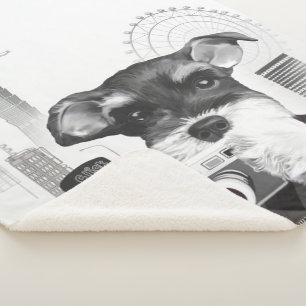 Cobertor Sherpa Schnauzer com câmera