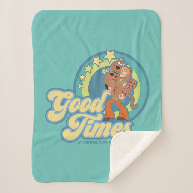 Cobertor Sherpa Scooby-Doo e Shaggy Good Times em Crystal Cove HS (Frente)