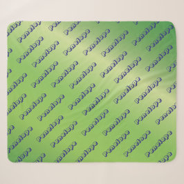 Cobertor Sherpa Script Personalizado de Colagem de Nome do verde l