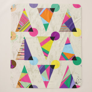 Cobertor Sherpa seamless triangle pattern background, hipster retr