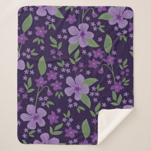 Cobertor Sherpa Seamless vintage pattern. wonderful lilac and purp