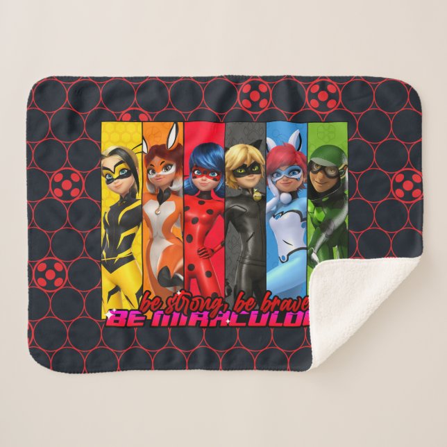 Cobertor Sherpa Seja Forte, Corajosa, Seja Miraculosa (Frente (Horizontal))