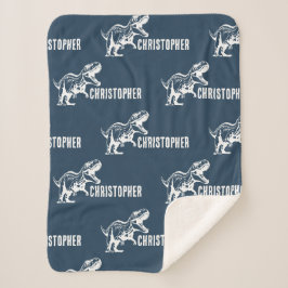 Cobertor Sherpa Selva de meia-noite de assinatura T-Rex