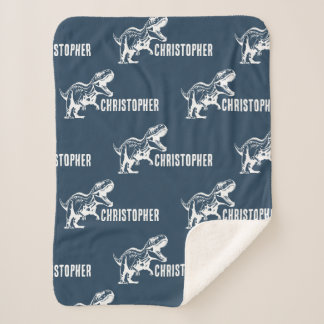 Cobertor Sherpa Selva de meia-noite de assinatura T-Rex