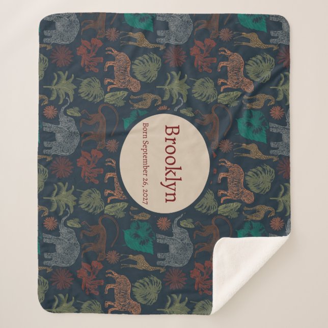 Cobertor Sherpa Selva Personalizada Safari (Frente)