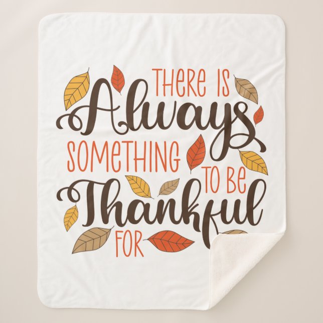 Cobertor Sherpa Sempre Algo Para Ser Agradecido (Frente)