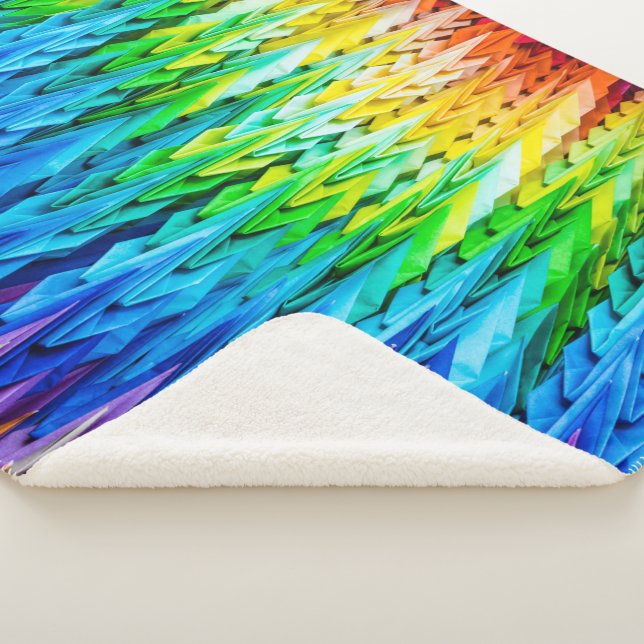 Cobertor Sherpa Senbazuru ou mil gruas origami (3/4)