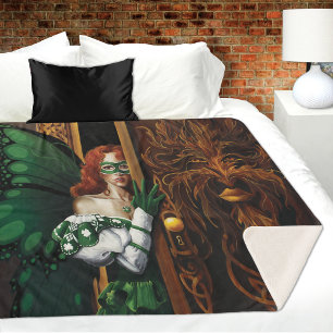 Cobertor Sherpa Senha Secreta da Fada Céltica Verde Mística Irland