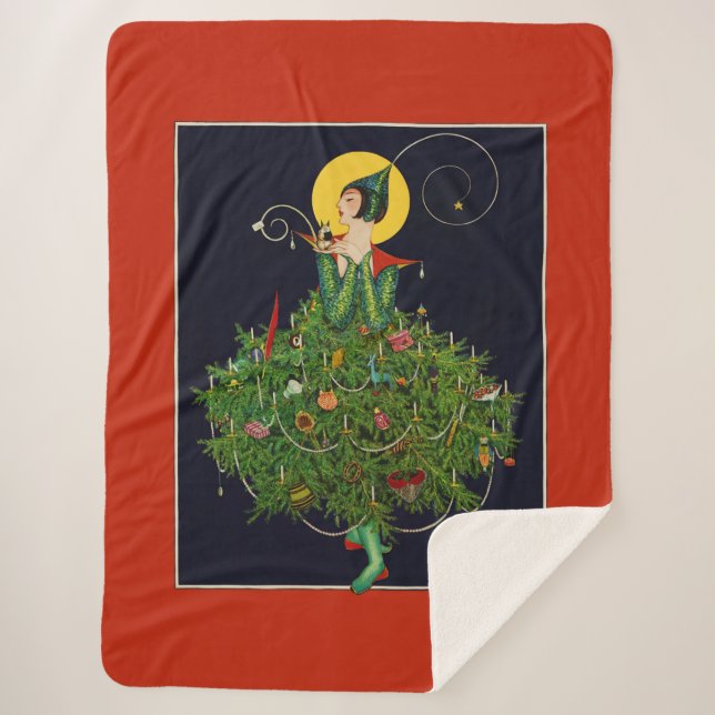 COBERTOR SHERPA SENHORA COM NATAL PRESTA A FASHION DE BELEZA ART D (Frente)