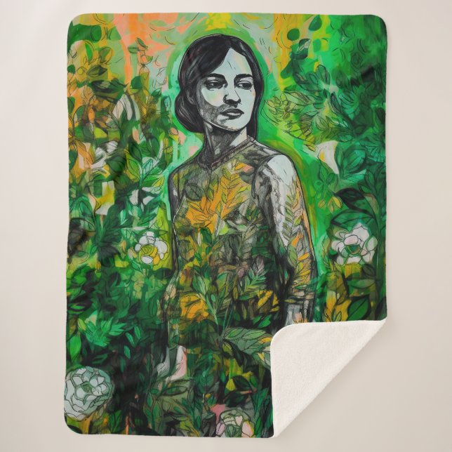 Cobertor Sherpa Senhora Misteriosa (Frente)