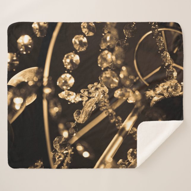 Cobertor Sherpa Sepia Crystal Chandelier (Frente (Horizontal))