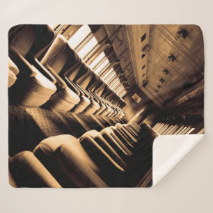 Cobertor Sherpa Sepia Steam Interior do Comboio