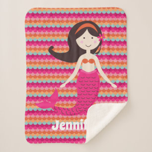 Cobertor Sherpa Sereia no padrão tropical de Shell Sherpa Throw