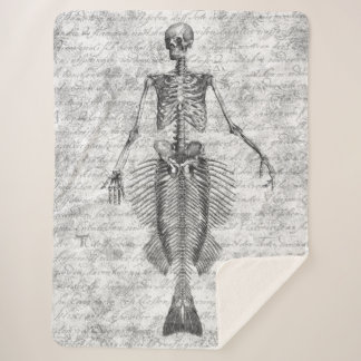 Cobertor Sherpa Sereia Skeleton Branco BG