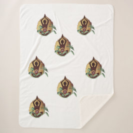 Cobertor Sherpa "Serene Harmony: Lotus Silhouette with Nature Symb