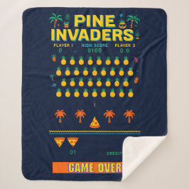Cobertor Sherpa Série Pine Invaders-Pineapple Empire Retro Games