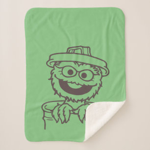 Cobertor Sherpa Sesame Street Oscar, o Monstro