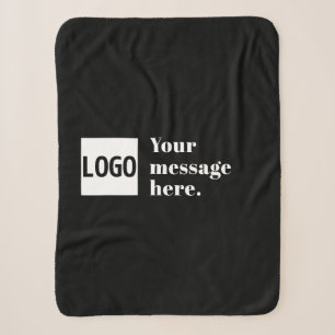 Cobertor Sherpa Seu logotipo ou imagem carregada e texto retrô edi