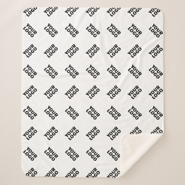 Cobertor Sherpa Seu logotipo | Padrão de Repetição Alternativa Sim (Frente)