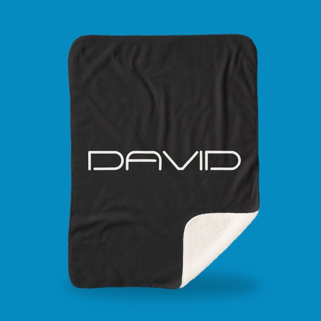 Cobertor Sherpa Seu nome | Legal Texto Personalizável Estilizado (Criador carregado)